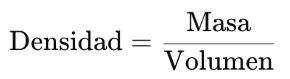 Formula para calcular la densidad del acero